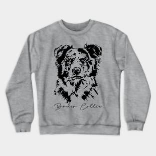 Merle Border Collie dog Portrait Crewneck Sweatshirt